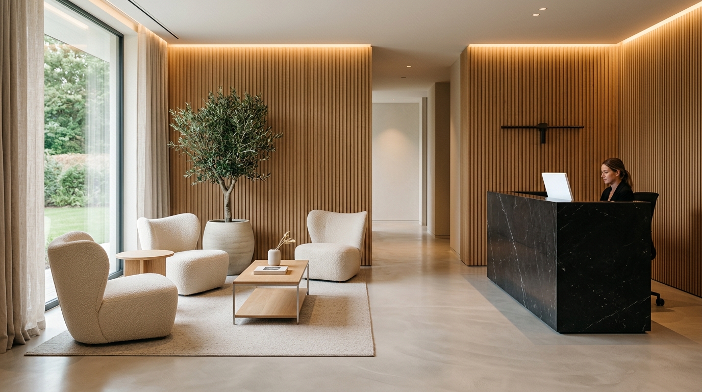 Luxury dental practice reception and consultation lounge